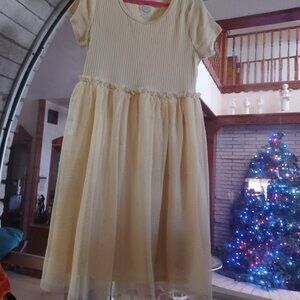 Wonder Nation Girl's Party Dress M (7-8) Light Yellow